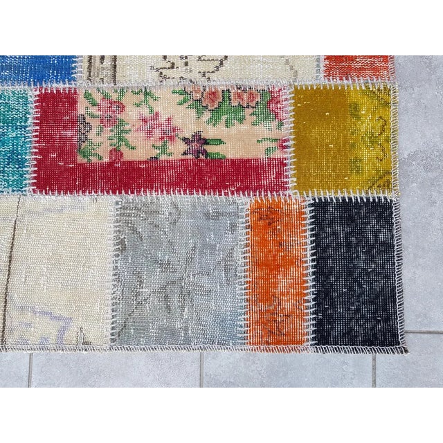 Oushak Vintage Wool Carpet For Sale - Image 4 of 10