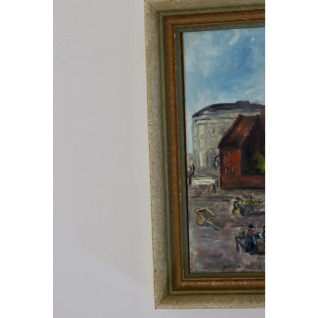Ciris Nordstrandh, Mårtenstorget with Krognoshuset in Lundt, 1950s, Oil on Panel, Framed For Sale - Image 8 of 9