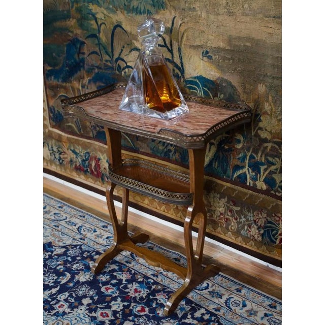 Antique Side Table in Marble and Brass, 1920s For Sale - Image 16 of 16