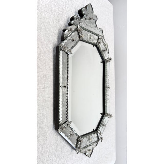 Beaux-Arts Vintage Octagonal Beveled Venetian Mirror, Circa 1940’s For Sale - Image 3 of 11