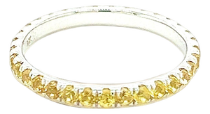 Natural Yellow Sapphire Ring Size 6.5 14k W Gold 0.66 CTW Certified