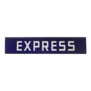 Vintage European French Dark Blue Steel Express Sign