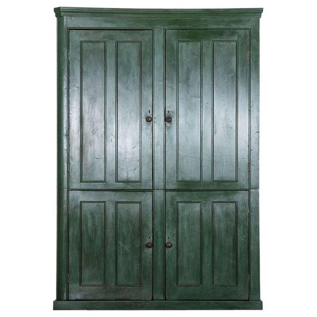 Large 19th Century English Painted Pine Housekeeper's Cupboard, 1880s For Sale - Image 16 of 16