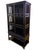 An early 20th century Chinese Black Lacquered Lattice Cabinet, in the Ming Dynasty style. The cabinet is in two parts, a...