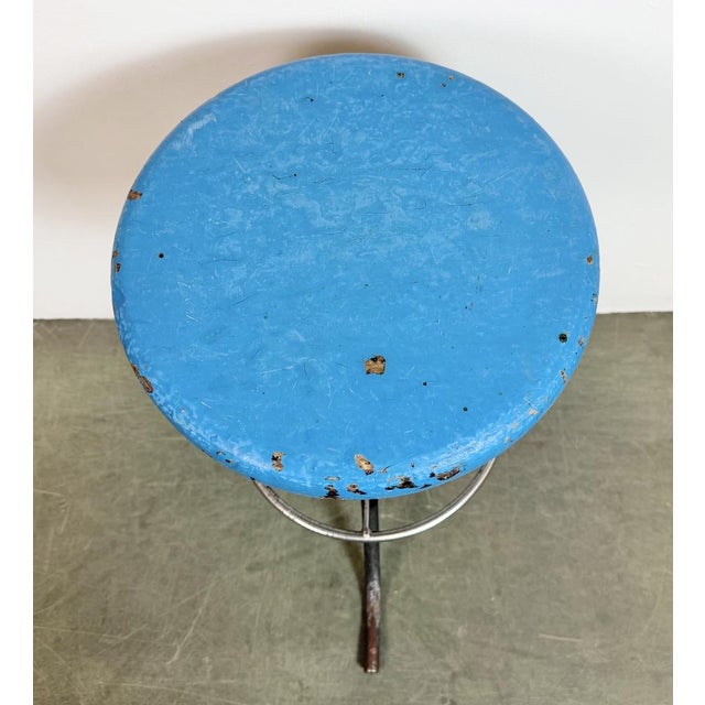 Industrial Grey Workshop Stool, 1960s For Sale - Image 15 of 18