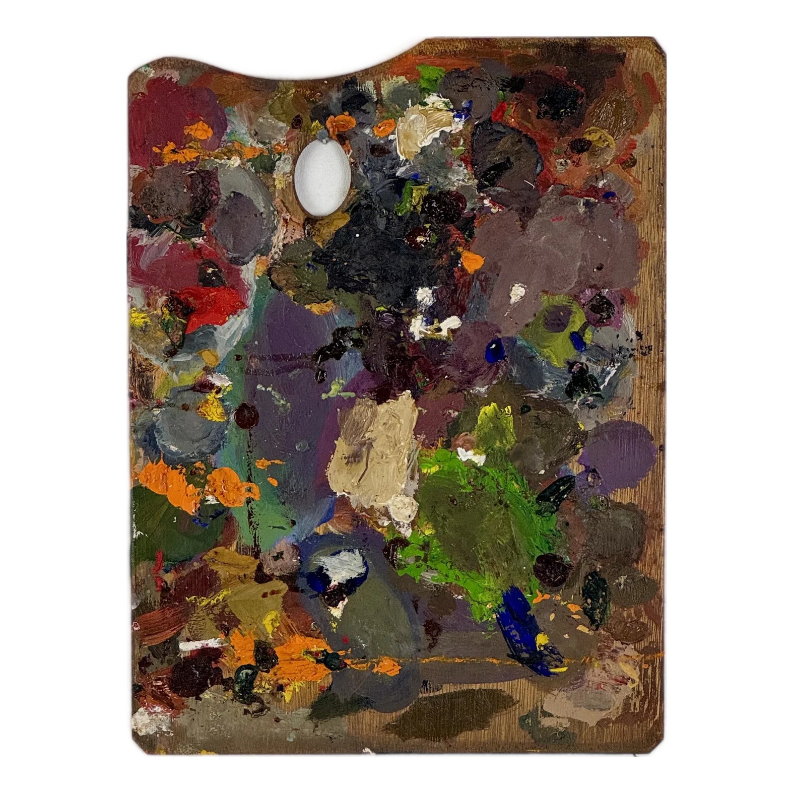 Vintage Artist's Rectangular Painting Palette With Multicolor Remnant ...