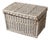 Vintage White Wicker Storage Basket For Sale