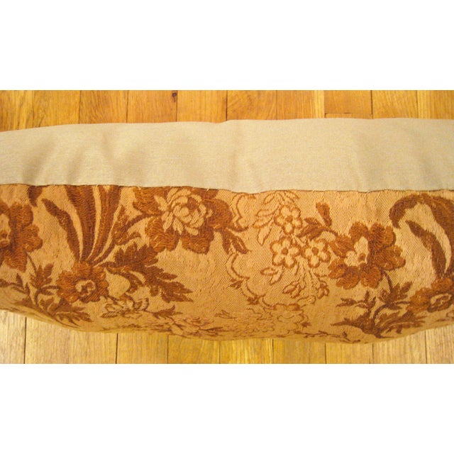 Textile 1910 Decorative Antique Jacquard Tapestry Pillows with Floral Elements - Set of 3 For Sale - Image 7 of 12