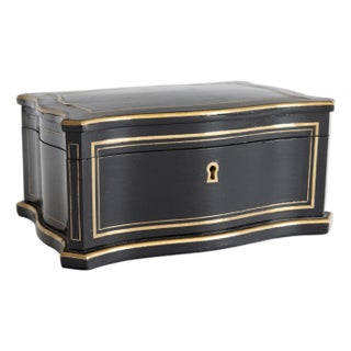 19th Century Napoleon III Vervelle Ebonized Box With Brass Inlay For Sale