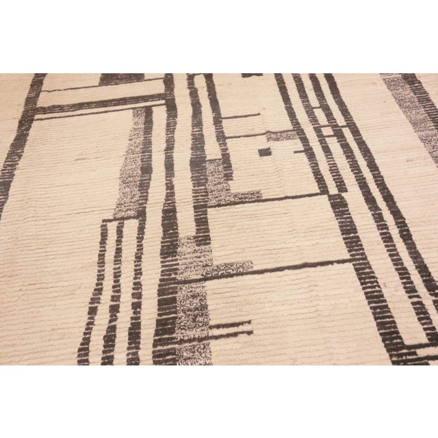 Ivory Nazmiyal Collection Abstract Modern Area Rug For Sale - Image 8 of 8