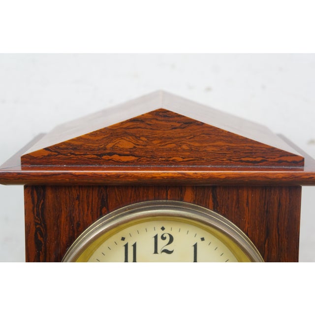 Early 20th Century Antique Seth Thomas Dana Burl Walnut Adamantine Mantel Clock 11" For Sale - Image 5 of 17