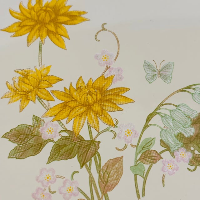 Yellow Lacquerware Floral Coaster Set For Sale - Image 10 of 13