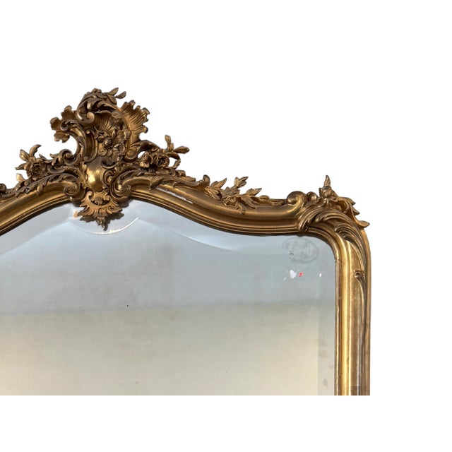 19th-Century French Napoleon III Style Giltwood Beveled Mirror For Sale In Wichita - Image 6 of 8