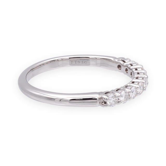 Early 21st Century Tiffany & Co. Forever Platinum 9-Stone Half Circle Round Diamond Band Ring, Size 6 For Sale - Image 5 of 8