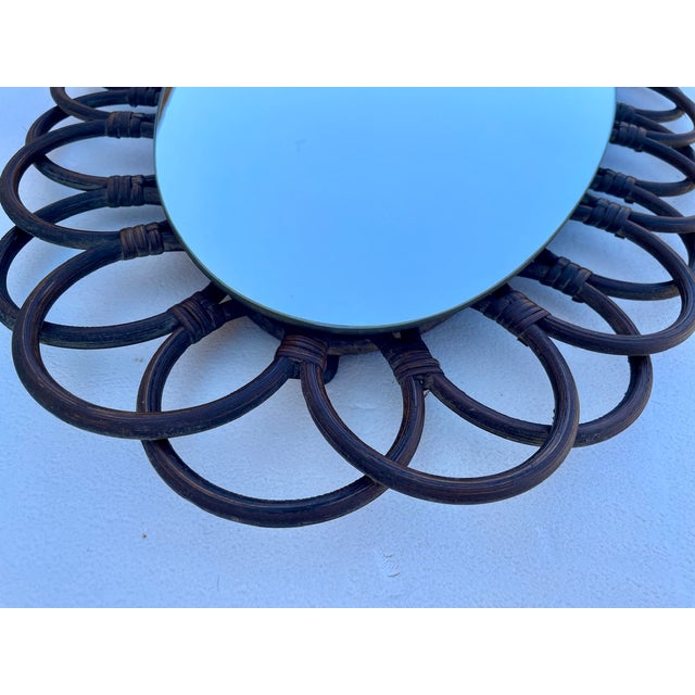 Mid-Century Oval Bamboo & Rattan Mirror, 1960s For Sale - Image 18 of 18