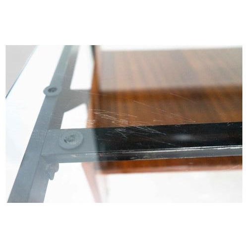 Black Mid-Century Modern Desk with Glass Top For Sale - Image 8 of 11