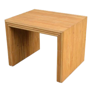 VIntage 70s Boho Split Reed Side Table