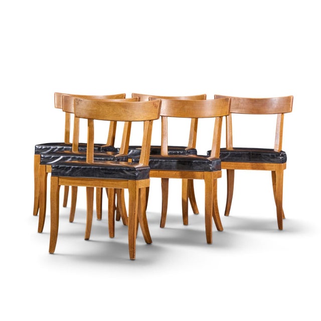 Contemporary Baker Milling Road Walnut Dining Chairs - Set of 6 For Sale - Image 3 of 10