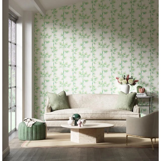 Contemporary Harlequin Isabella Wallpaper in Porcelain/Bamboo - a Sample For Sale - Image 3 of 3