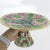 Antique Etruscan Majolica Cake Stand, Round Pink Yellow Green Leaf Motif Platter With Faux Bois and Ivy Base Makers Mark For Sale - Image 9 of 11