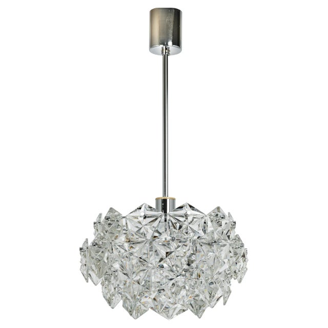 Petite Chrome & Crystal Glass Pendant from Kinkeldey, Germany, 1970 For Sale - Image 13 of 13