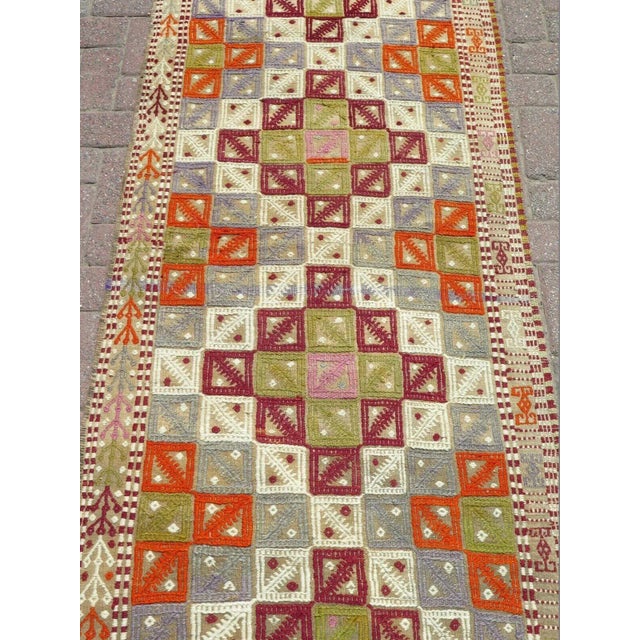 1960s Vintage Tribal Kilim Runner - 33" X 96" For Sale In Raleigh - Image 6 of 12