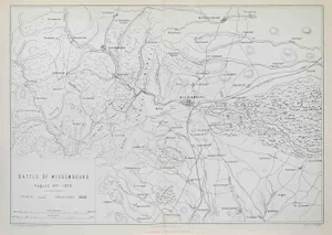 Battle of Wissembourg Lithograph Map, 1872