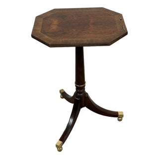 Baker Furniture Tilt Top Satin Wood Side Table For Sale