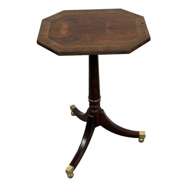 Baker Furniture Tilt Top Satin Wood Side Table For Sale