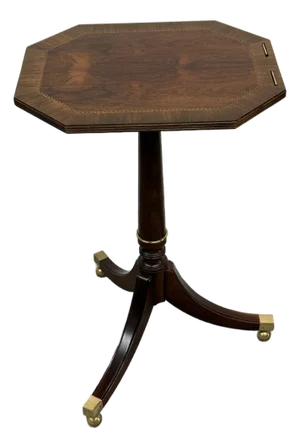 Baker Furniture Tilt Top Satin Wood Side Table