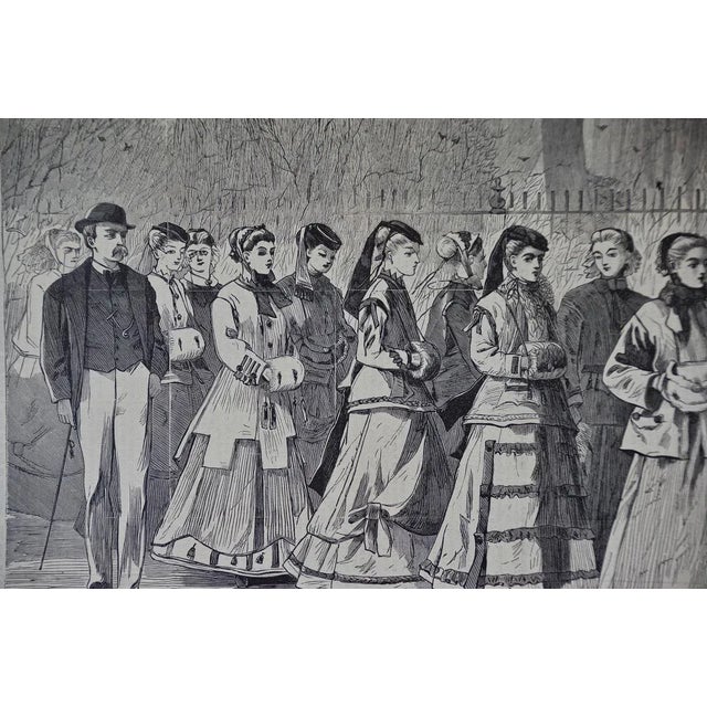 Traditional Winslow Homer 19th Century Woodcut Engraving "The Morning Walk", 1868 For Sale - Image 3 of 5