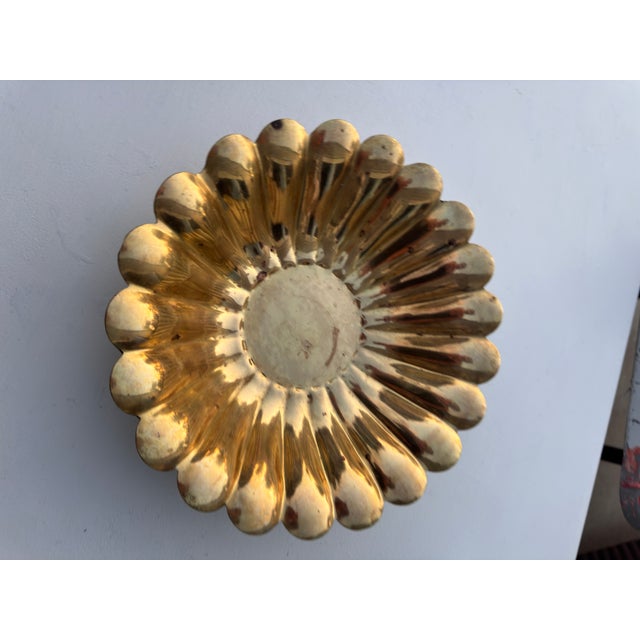 1970s Brass Daisy Footed Catchall For Sale - Image 4 of 6