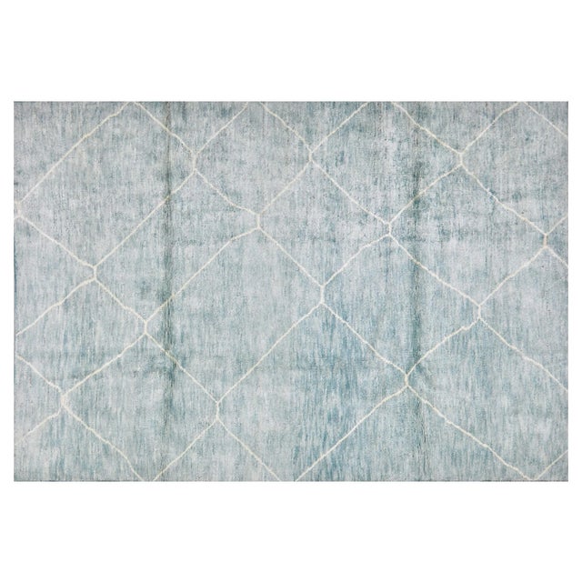 1970s Moroccan Hand Knotted Modern Rug With Soft Texture and Natural Colors,5'6"x8' For Sale - Image 5 of 5