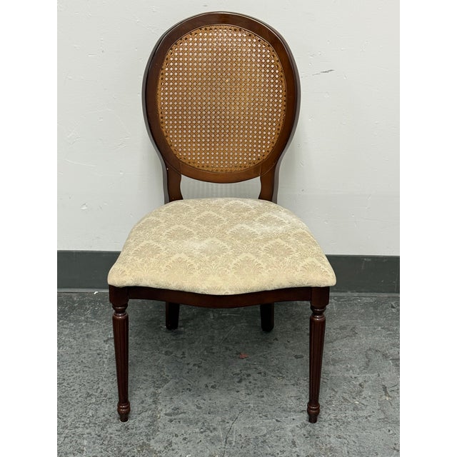 Brown Bombay Company Traditional Oval Cane-Back Side Chair For Sale - Image 8 of 12