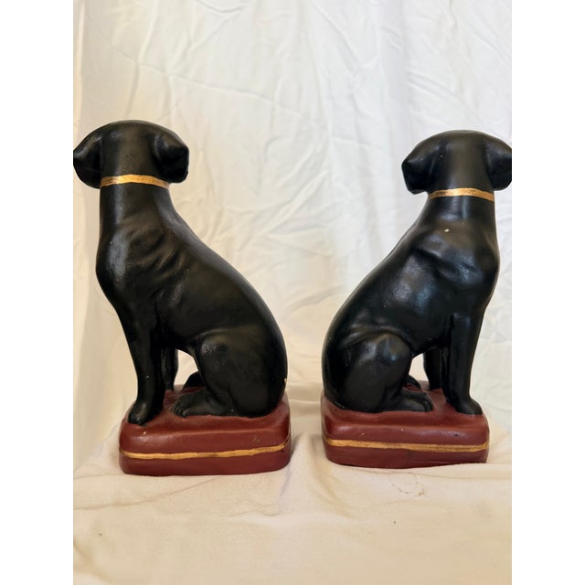 American Pair of Black Labrador Retriever Bookends For Sale - Image 3 of 6
