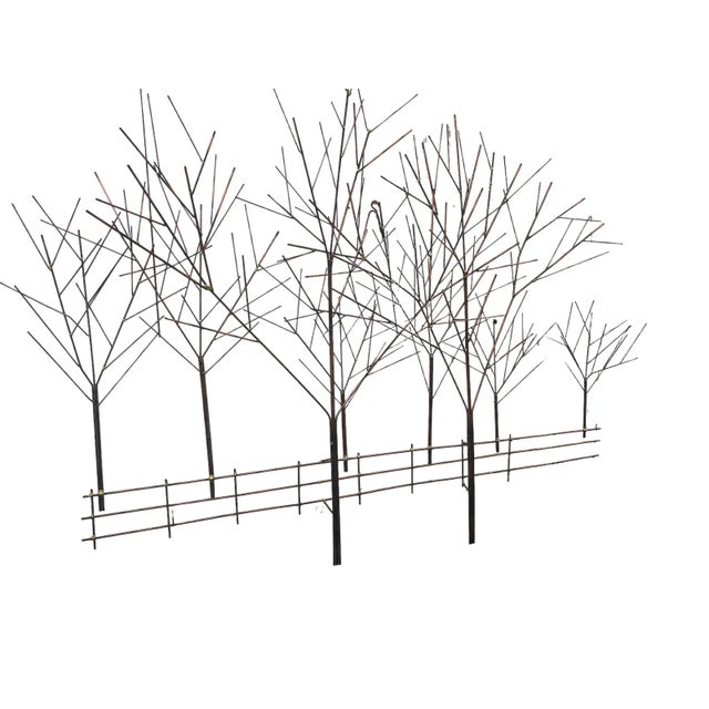 Curtis Jere Trees in Winter Wall Mount Copper Sculpture 1980’s No Visible, signature Has been indoors forever