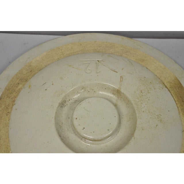 Beige Antique American Primitive Salt Glazed Ceramic 15 Gallon Crock Pot Lid Cover For Sale - Image 8 of 15