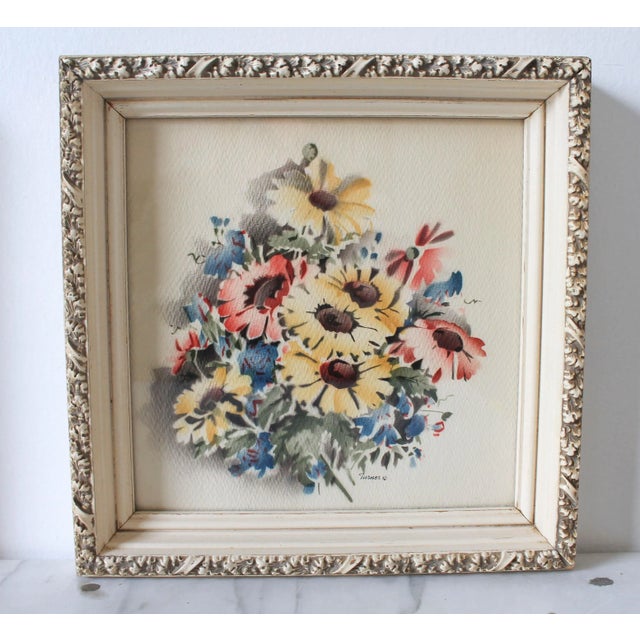 Farmhouse Vintage Framed Turner Floral Prints For Sale - Image 3 of 9