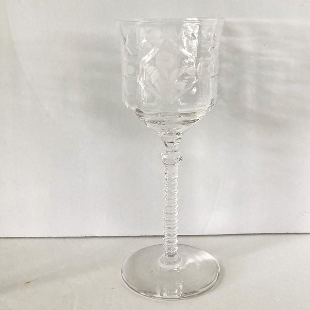 Glass Vintage Cut Glass Cordial Glasses- Set of 4 For Sale - Image 7 of 8