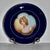 Antique Vienna Style Cobalt Blue Porcelain Cabinet Portrait Plate Hand Painted For Sale - Image 9 of 13