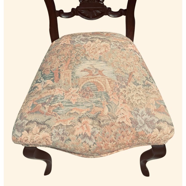 Late 20th Century Late 20th Century Pair of Chippendale-Style Ribbon Back Side Chairs For Sale - Image 5 of 6