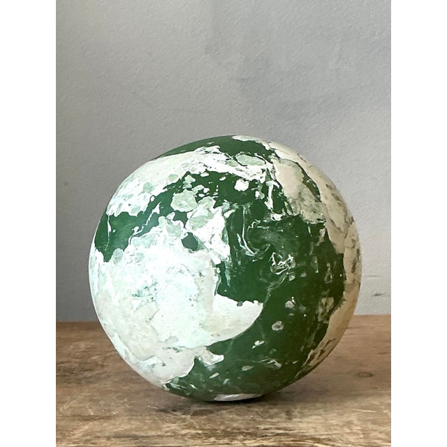 Boho Artisanal Pigmented Plaster Scagliola Sphere For Sale - Image 4 of 5