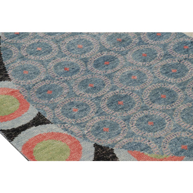 Rug & Kilim’s Modern Distressed Rug in Polychromatic Figural Pictorial For Sale In New York - Image 6 of 7