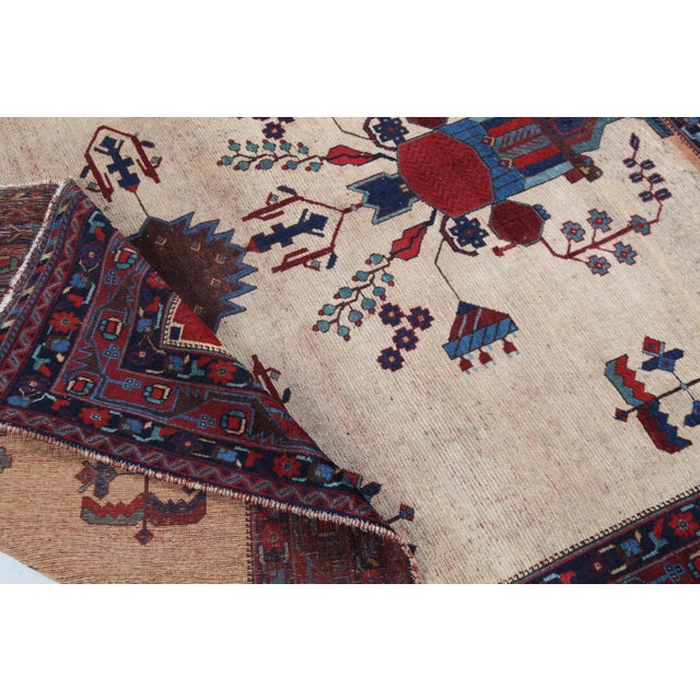 Vintage Persian Medallion Rug With Floral & Geometric Motifs – 5' X 6' 2'' For Sale - Image 4 of 14