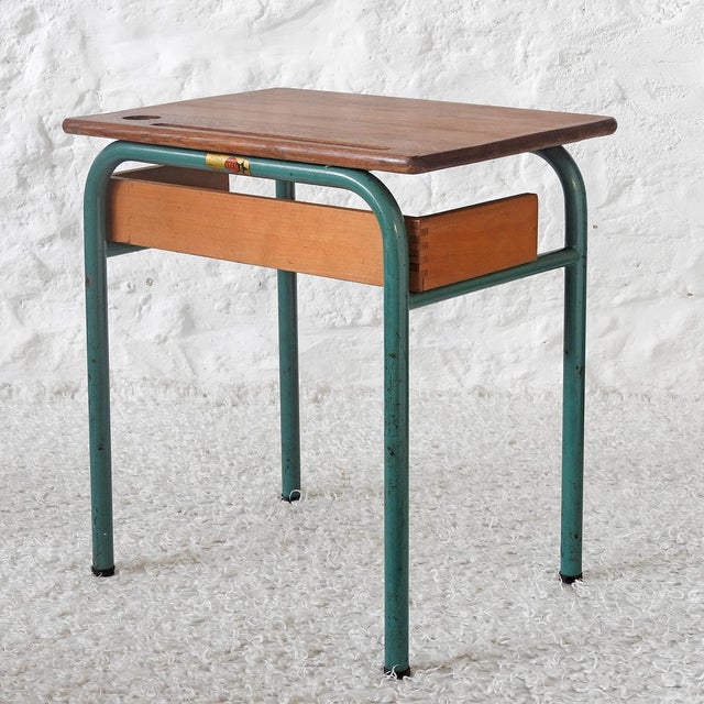 Bauhaus Mid-Century Modern School Desk from Stella, France, 1950s For Sale - Image 3 of 13