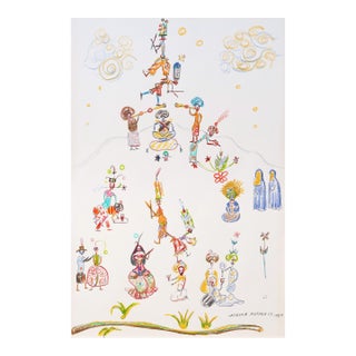 'Qajar Satire', by Ardeshir Mohassess, 1984, Iranian Modernist, Tehran, Louvre, Moma, Lacma For Sale