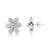 Celebrate your blooming love with these adorable diamond flower earrings made from .925 sterling silver and given a matte...