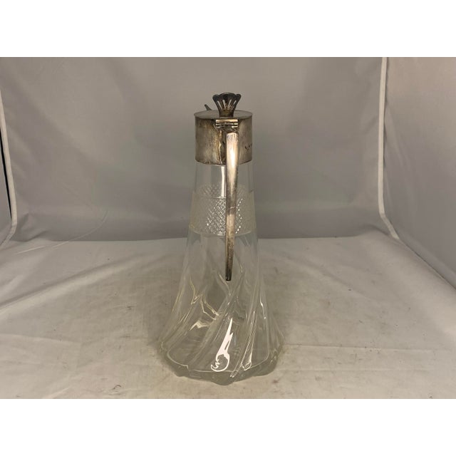 Early 20th Century Antique Sterling Silver Mounted Crystal Claret Jug, Birmingham 1903 For Sale - Image 5 of 10