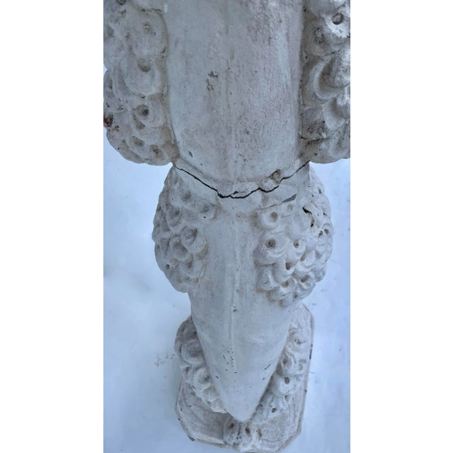 White Standard Poodle Dog Statue Garden Ornament Mid 20th Century For Sale - Image 9 of 10
