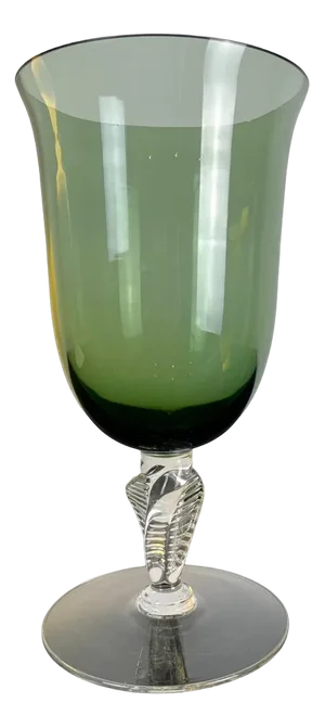 Vintage French Pedestal Glass Jar in Green, France, 1970s